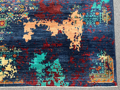 9X12 Mamluk Multicolor Handmade Wool Rug # 14716