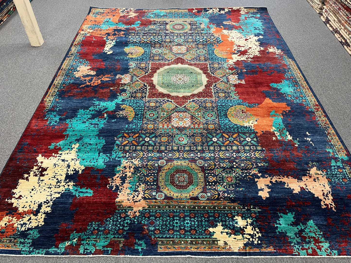 9X12 Mamluk Multicolor Handmade Wool Rug # 14716