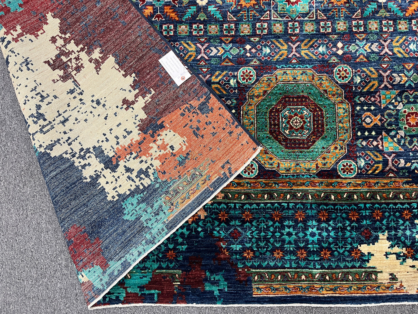9X12 Mamluk Multicolor Handmade Wool Rug # 14716
