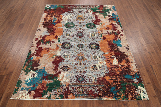 9X12 Mamluk Multicolor Handmade Wool Rug # 14717