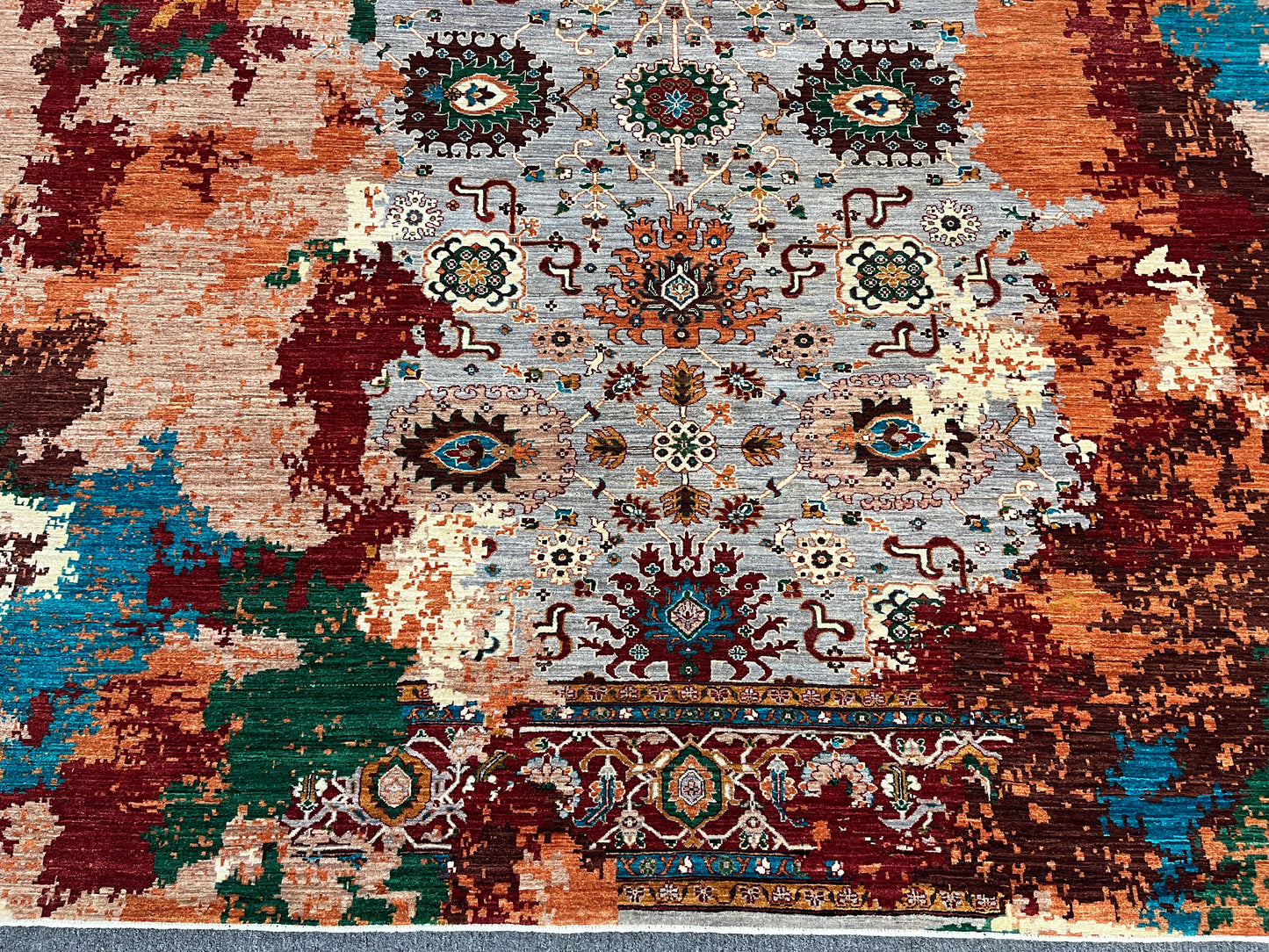 9X12 Mamluk Multicolor Handmade Wool Rug # 14717