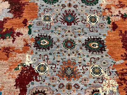 9X12 Mamluk Multicolor Handmade Wool Rug # 14717