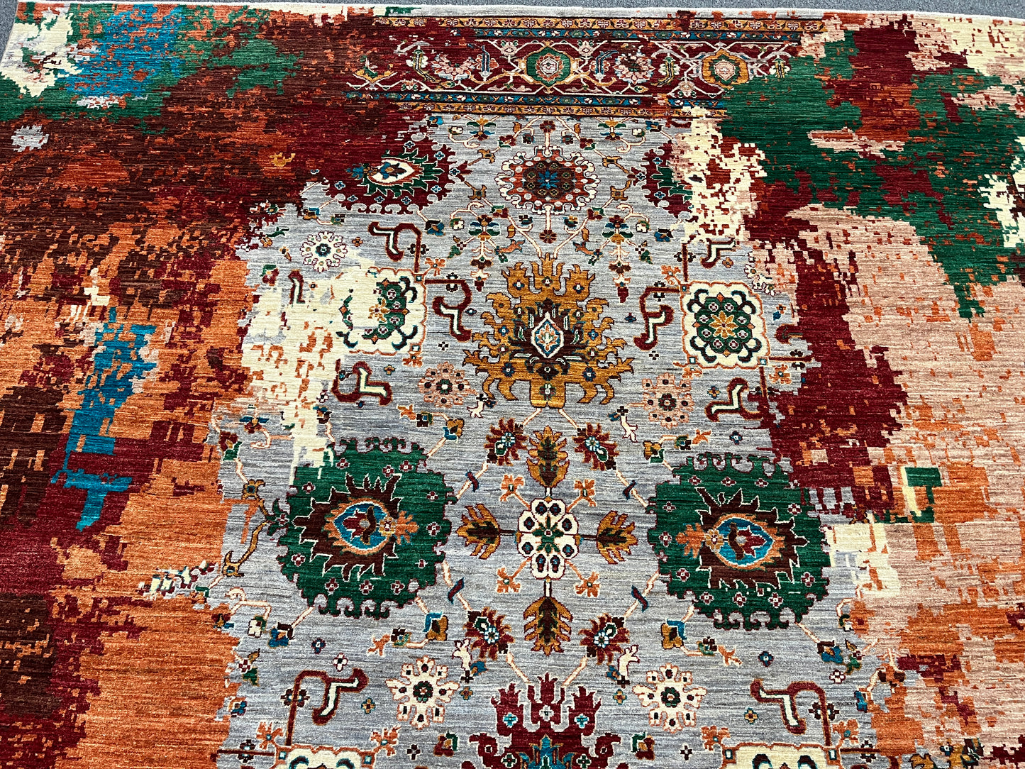 9X12 Mamluk Multicolor Handmade Wool Rug # 14717