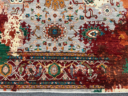 9X12 Mamluk Multicolor Handmade Wool Rug # 14717