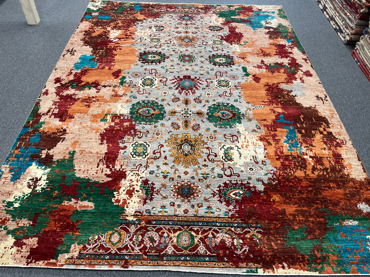 9X12 Mamluk Multicolor Handmade Wool Rug # 14717