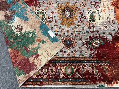 9X12 Mamluk Multicolor Handmade Wool Rug # 14717