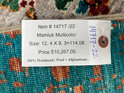 9X12 Mamluk Multicolor Handmade Wool Rug # 14717