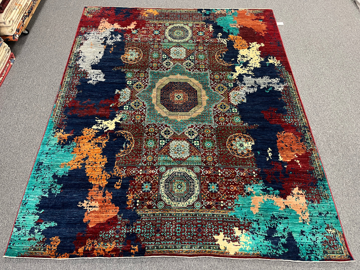 8X10 Mamluk Multicolor Handmade Wool Rug # 14715