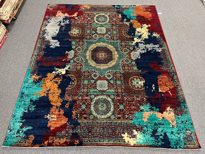 8X10 Mamluk Multicolor Handmade Wool Rug # 14715
