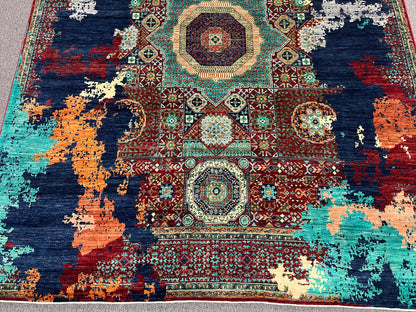 8X10 Mamluk Multicolor Handmade Wool Rug # 14715