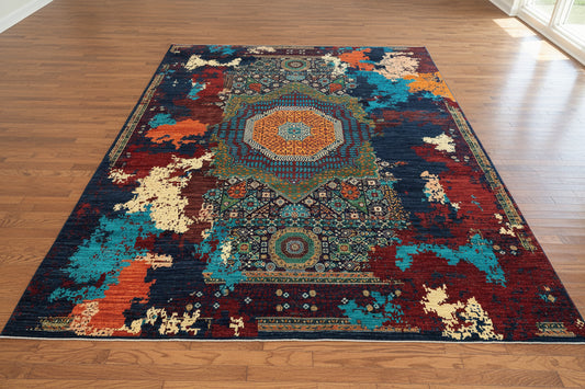 10X13 Mamluk Multicolor Handmade Wool Rug # 14714