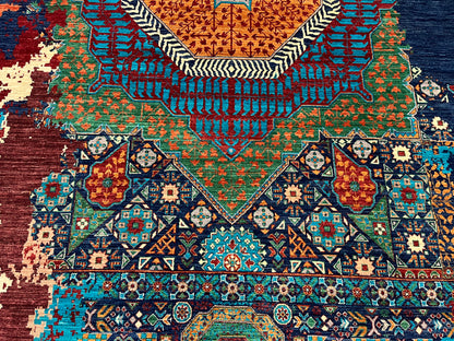 10X13 Mamluk Multicolor Handmade Wool Rug # 14714