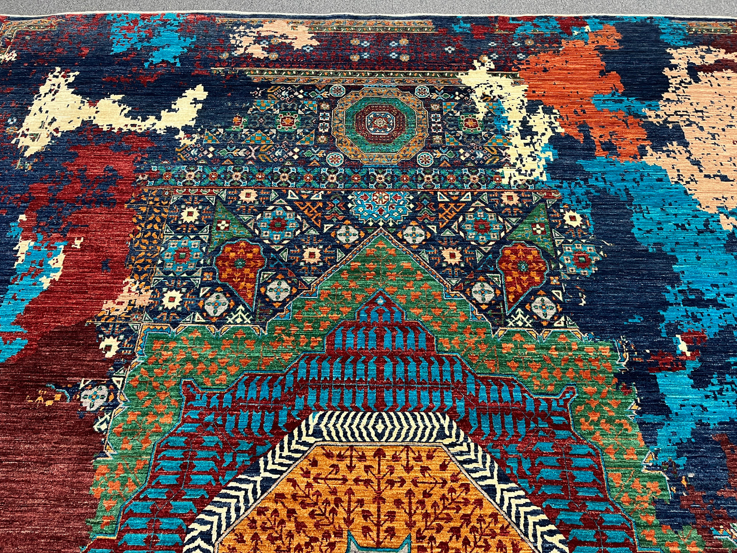 10X13 Mamluk Multicolor Handmade Wool Rug # 14714