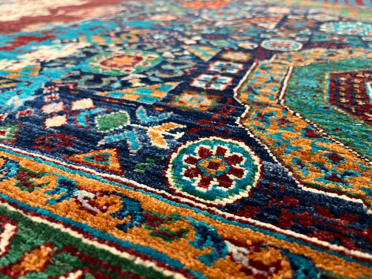 10X13 Mamluk Multicolor Handmade Wool Rug # 14714