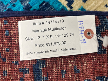 10X13 Mamluk Multicolor Handmade Wool Rug # 14714