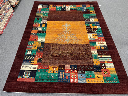 9X12 Gabbeh Loribaft Handmade Wool Tribal Rug # 14733