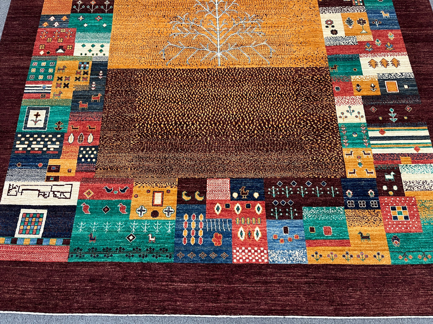 9X12 Gabbeh Loribaft Handmade Wool Tribal Rug # 14733