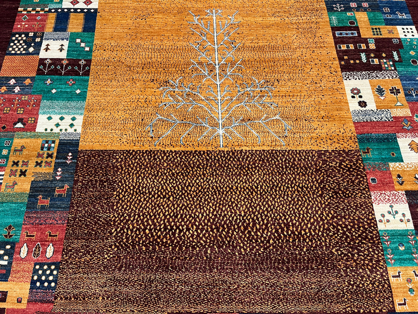 9X12 Gabbeh Loribaft Handmade Wool Tribal Rug # 14733