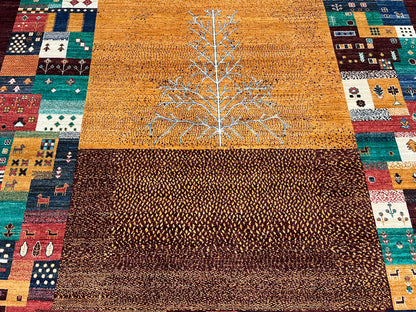9X12 Gabbeh Loribaft Handmade Wool Tribal Rug # 14733