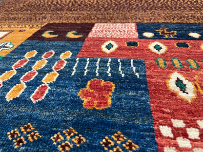 9X12 Gabbeh Loribaft Handmade Wool Tribal Rug # 14733