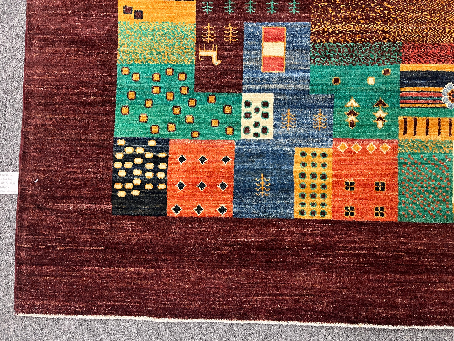 9X12 Gabbeh Loribaft Handmade Wool Tribal Rug # 14733
