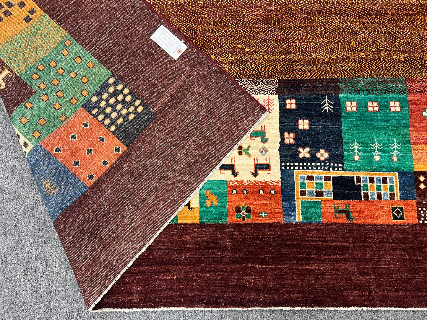 9X12 Gabbeh Loribaft Handmade Wool Tribal Rug # 14733