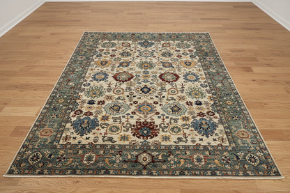 8X10 Beige Aryana Agra Handmade Wool Rug # 14740