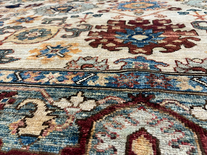 8X10 Beige Aryana Agra Handmade Wool Rug # 14740