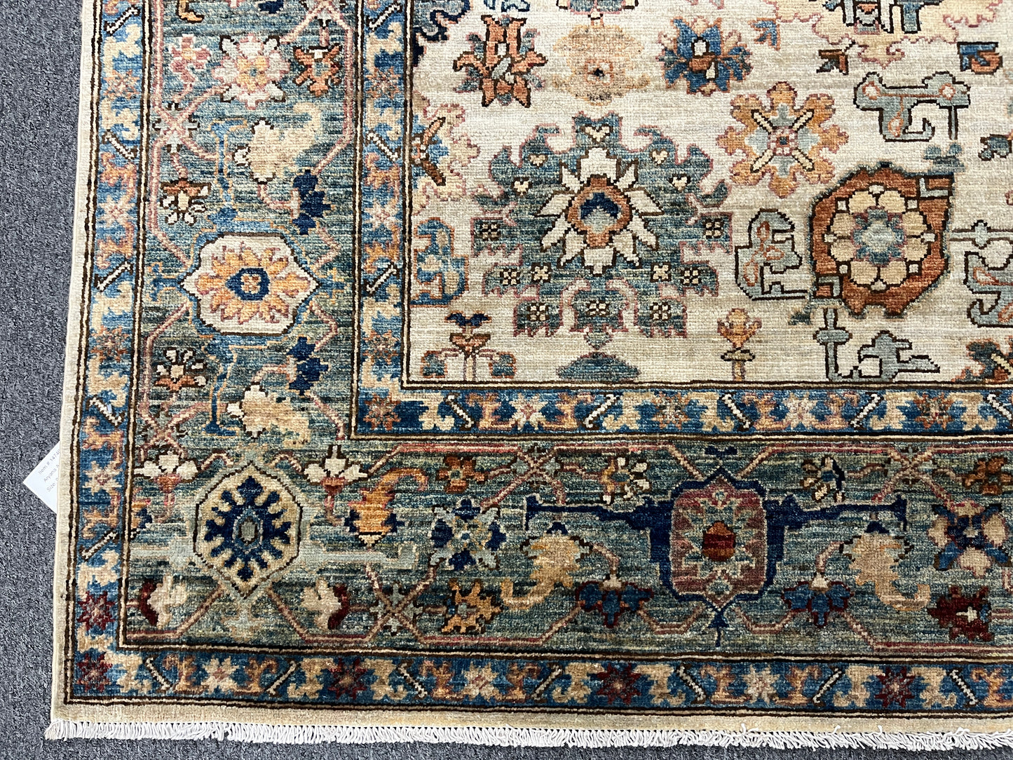 8X10 Beige Aryana Agra Handmade Wool Rug # 14740