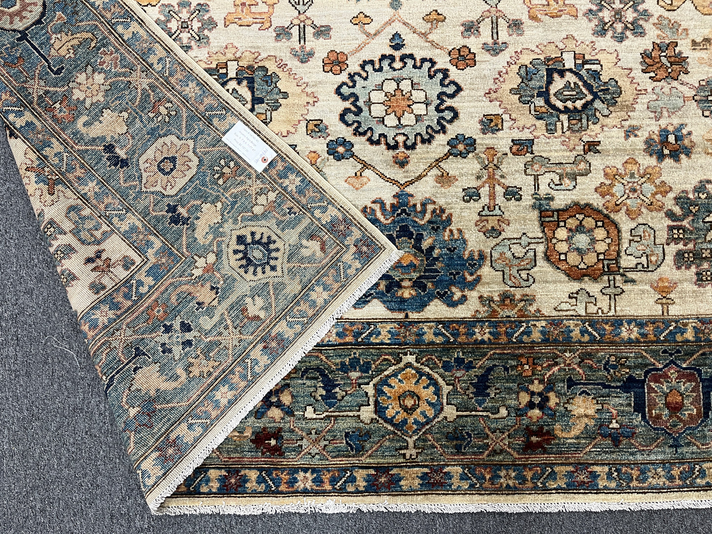 8X10 Beige Aryana Agra Handmade Wool Rug # 14740