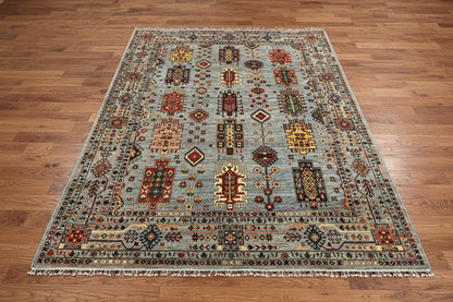 8X10 Light Blue Aryana Handmade Wool Rug # 14741