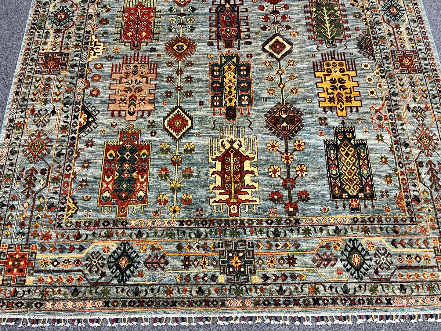 8X10 Light Blue Aryana Handmade Wool Rug # 14741