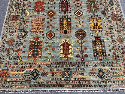 8X10 Light Blue Aryana Handmade Wool Rug # 14741