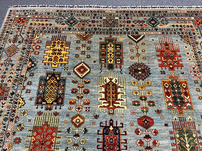 8X10 Light Blue Aryana Handmade Wool Rug # 14741