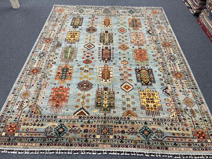8X10 Light Blue Aryana Handmade Wool Rug # 14741