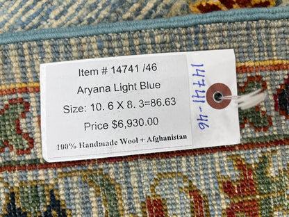 8X10 Light Blue Aryana Handmade Wool Rug # 14741