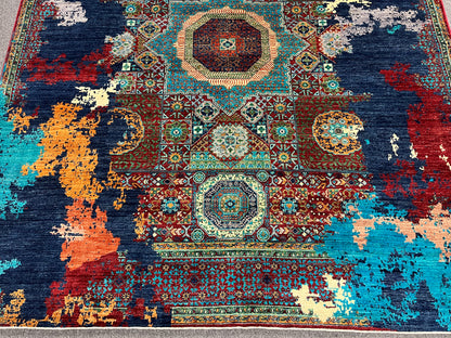 8X10 Mamluk Multicolor Handmade Wool Rug # 14707