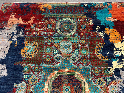 8X10 Mamluk Multicolor Handmade Wool Rug # 14707