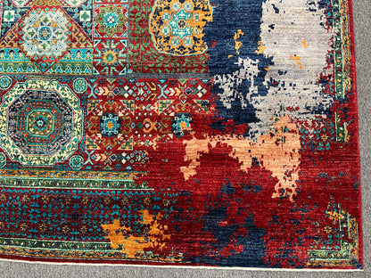8X10 Mamluk Multicolor Handmade Wool Rug # 14707