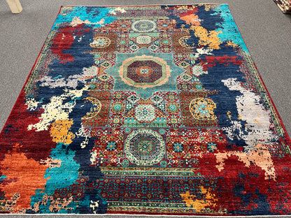 8X10 Mamluk Multicolor Handmade Wool Rug # 14707