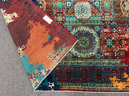 8X10 Mamluk Multicolor Handmade Wool Rug # 14707