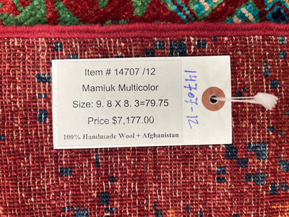 8X10 Mamluk Multicolor Handmade Wool Rug # 14707