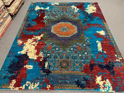 10X13 Mamluk Multicolor Handmade Wool Rug # 14706