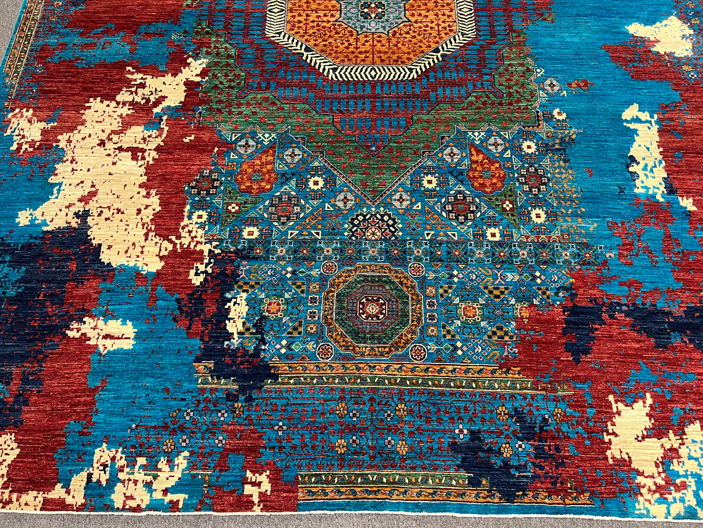 10X13 Mamluk Multicolor Handmade Wool Rug # 14706