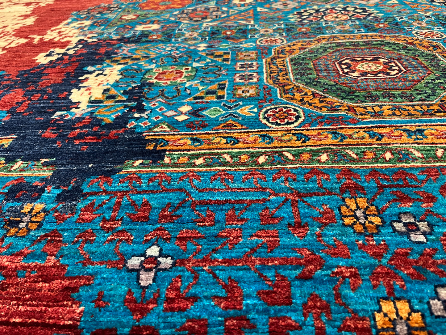 10X13 Mamluk Multicolor Handmade Wool Rug # 14706