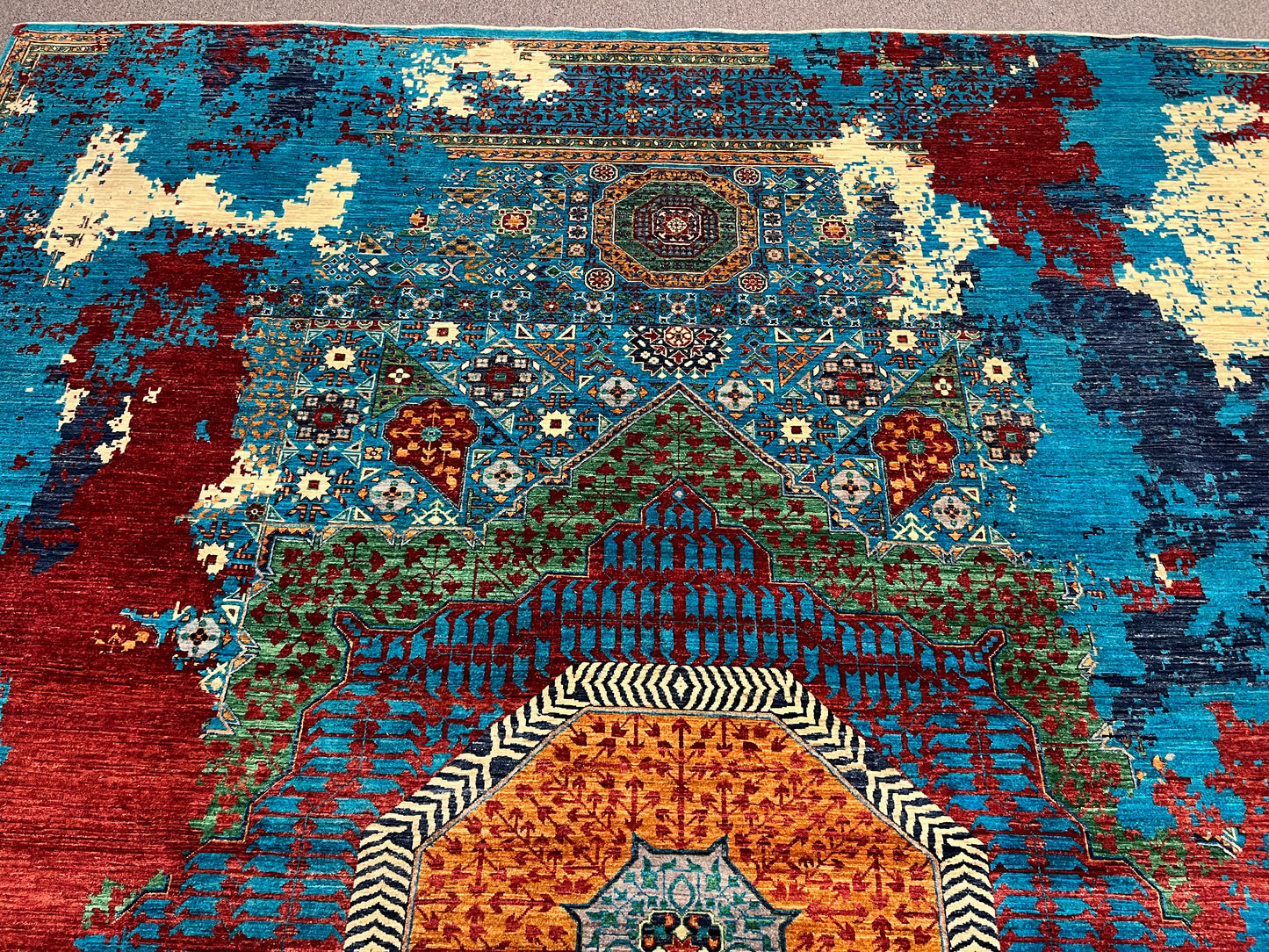 10X13 Mamluk Multicolor Handmade Wool Rug # 14706