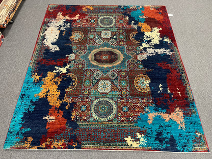 8X10 Mamluk Multicolor Handmade Wool Rug # 14697