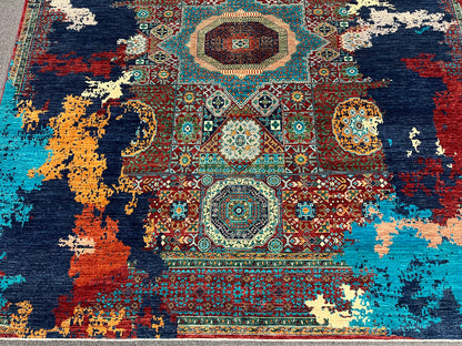 8X10 Mamluk Multicolor Handmade Wool Rug # 14697