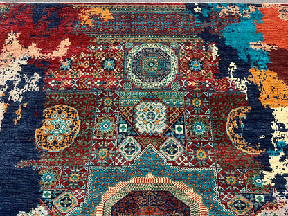 8X10 Mamluk Multicolor Handmade Wool Rug # 14697