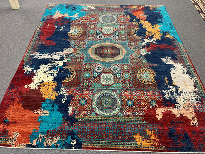 8X10 Mamluk Multicolor Handmade Wool Rug # 14697